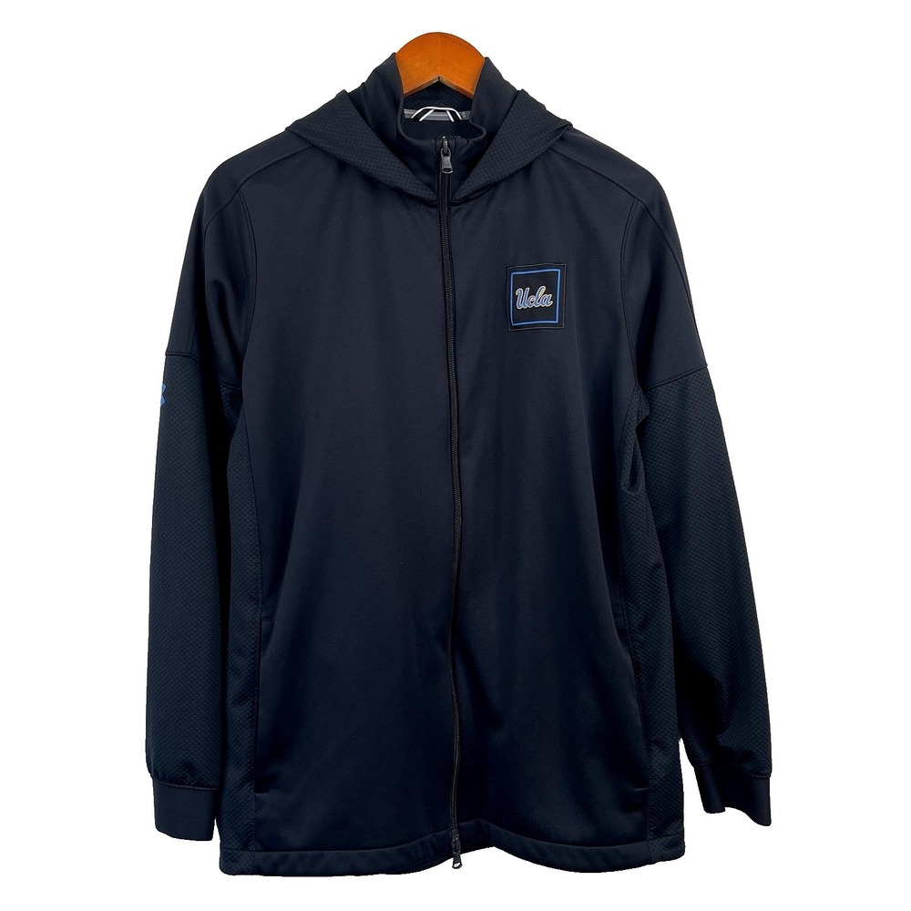 Under Armour Mens UCLA Full Zip Hooded Jacket Size M Black Light Stretch Pockets